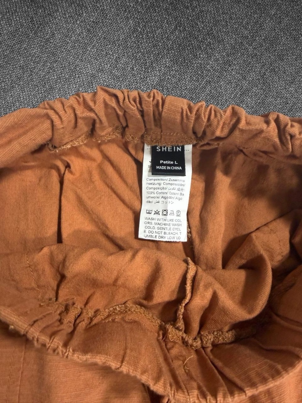 Shein Rust Brown Cotton Jogger Pants Petite Large - Picture 4 of 7